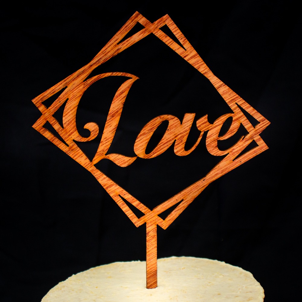 Love Wooden Cake Topper